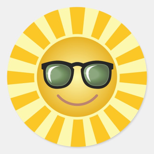 Sunny mit Shades Runder Aufkleber (Vorderseite)