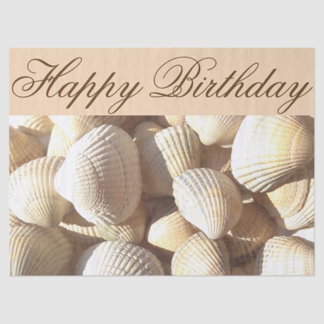 Sunny Muscheln Collection Happy Birthday Tissue Seidenpapier (Vorderseite)