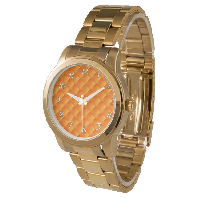 Sunny Orange Vintag Mens Watch Armbanduhr (Schrägansicht)