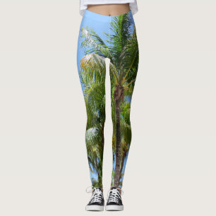Sunny Palms Oasis #1 #tropical #wall #art Leggings