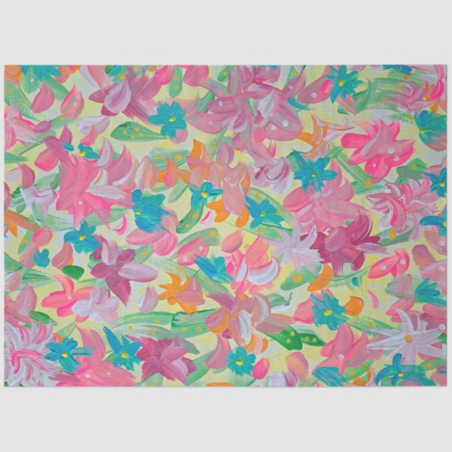 Sunny Pastel Floral Tissue Paper Seidenpapier (Vorderseite)