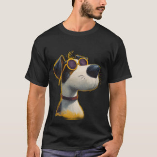 Sunny Pup — Retro Dog with Yellow Sunglasses  T-Shirt