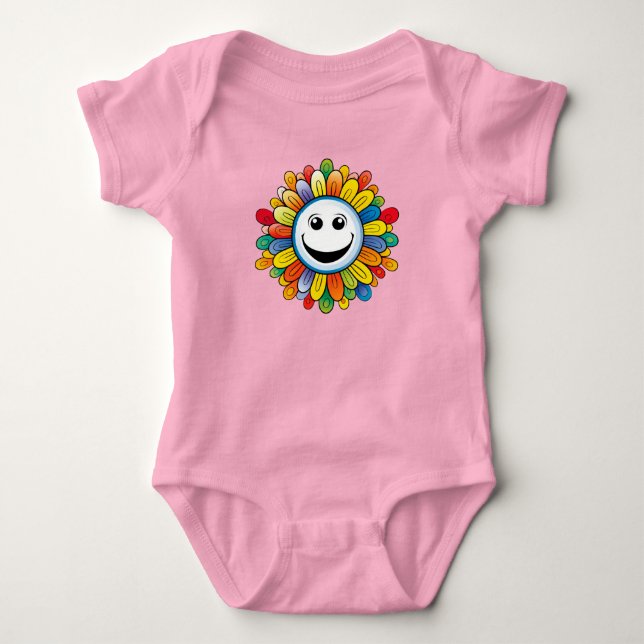 Sunny Ray Flower Baby Strampler (Vorderseite)