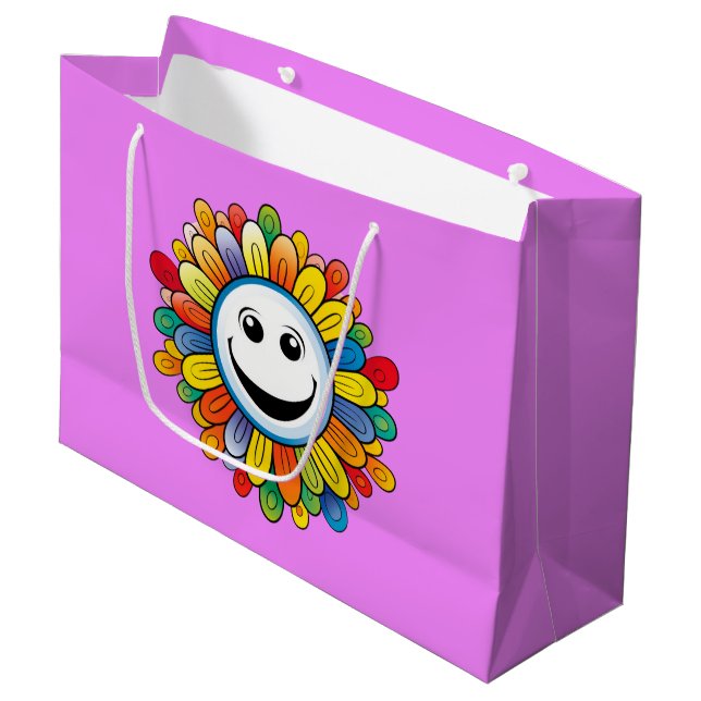 Sunny Ray Flower Große Geschenktüte (Vorderseite Schrägansicht)