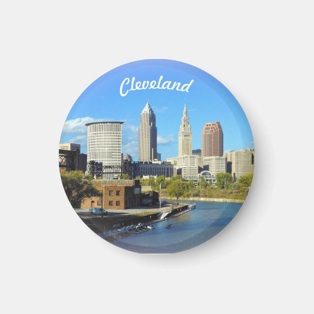 Sunny River View Cleveland Magnet (Vorne)