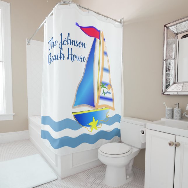 Sunny Sailing Day Duschvorhang (Beispiel)