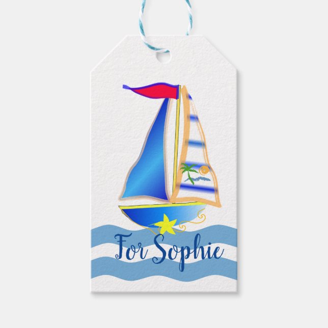Sunny Sailing Day Geschenkanhänger (Vorderseite)