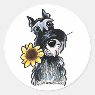 Sunny Schnauzer Classic Runder Aufkleber