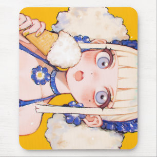 Sunny Scoop Anime Girl mit Vanilla Club Mousepad