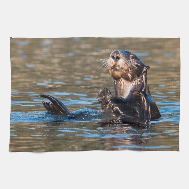 Sunny Sea Otter Geschirrtuch (Horizontal)