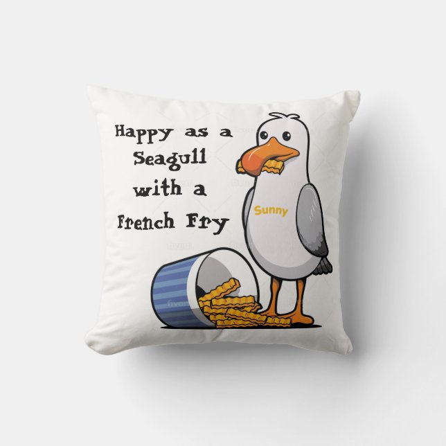 Sunny Seagull Fan Wildwood French Fry Gull Kissen (Vorderseite)