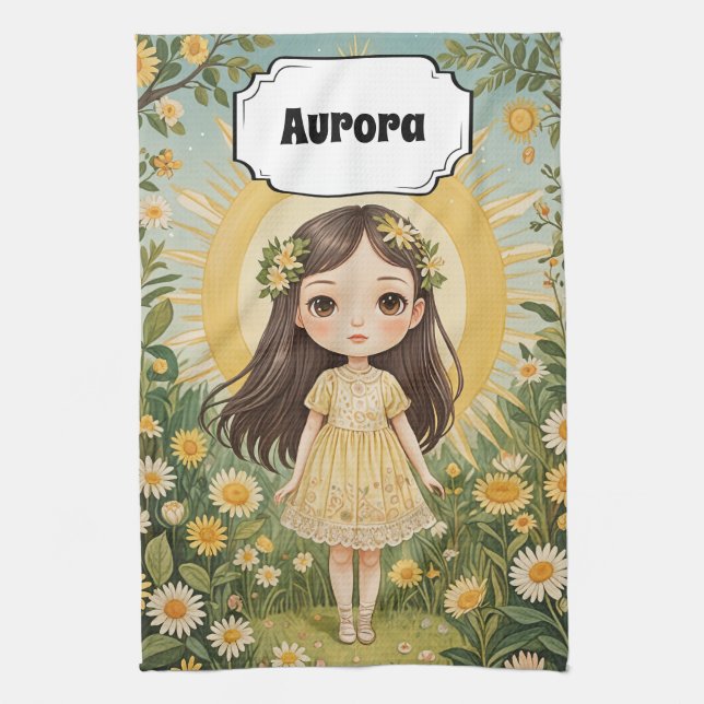 Sunny Serenade Personalisiert Geschirrtuch (Vertikal)