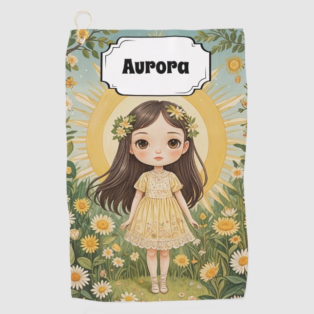 Sunny Serenade Personalisiert Golfhandtuch (Vorderseite)