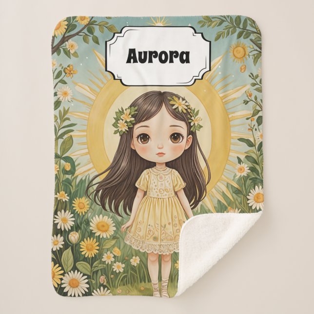 Sunny Serenade Personalisiert Sherpadecke (Vorderseite)