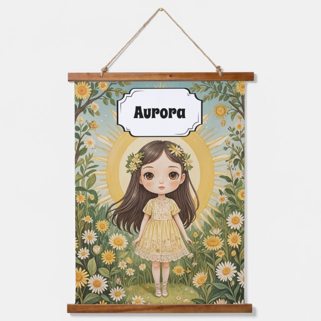 Sunny Serenade Personalisiert Wandteppich Mit Holzrahmen (Vorderseite)