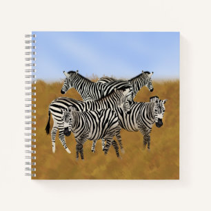 Sunny Serengeti Zebra   Safari wild Notizbuch