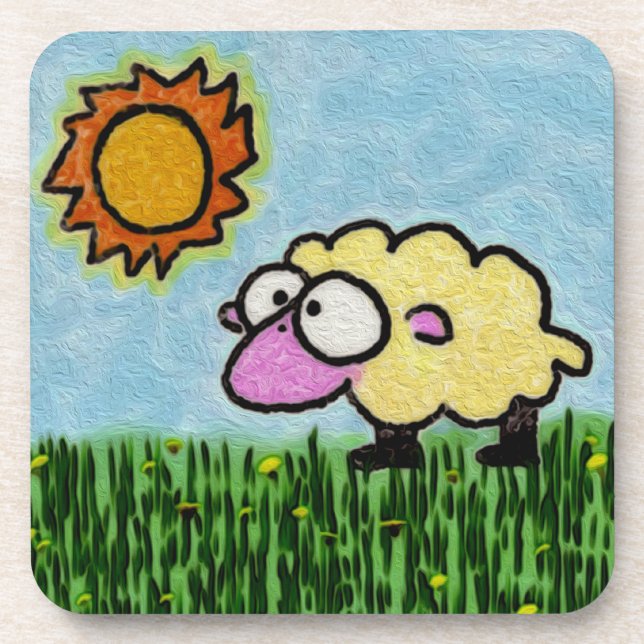 Sunny Sheep Untersetzer (Vorderseite)