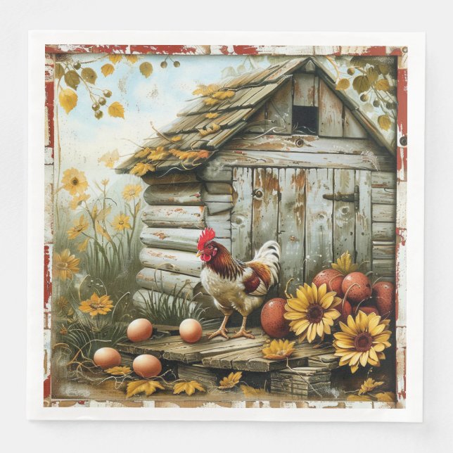 Sunny Side Farmhouse Paper Napkin Serviette (Vorderseite)