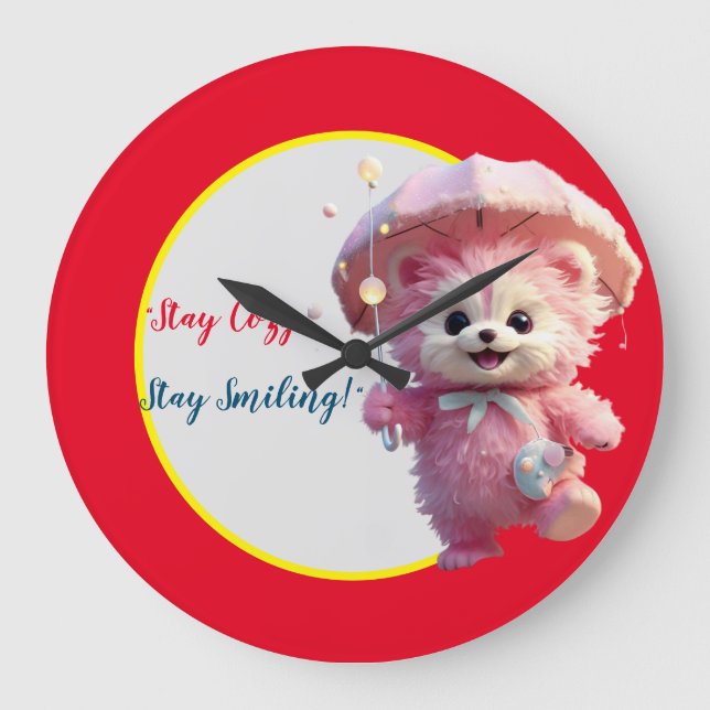 "Sunny Smiles Timekeeper" Große Wanduhr (Vorderseite)
