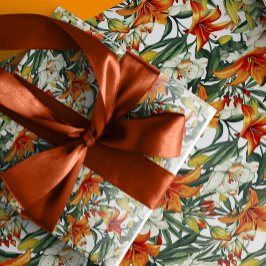 "Sunny Soiree" Tropical Orange California Lilies Geschenkpapier