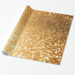 Sunny Sparkle Yellow Luxury Trendy Gold Glitzer Geschenkpapier