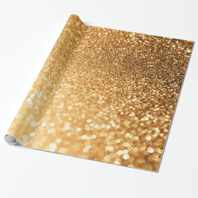 Sunny Sparkle Yellow Luxury Trendy Gold Glitzer Geschenkpapier (Ungerollt)