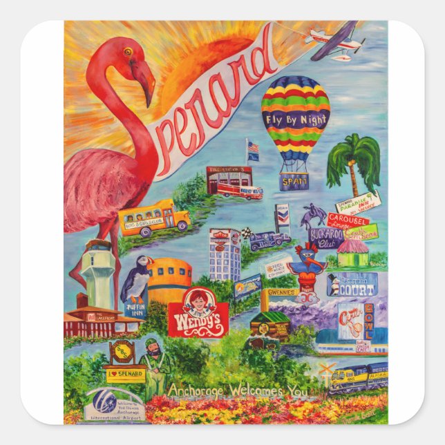 Sunny Spenard Alaska Aufkleber (Vorderseite)