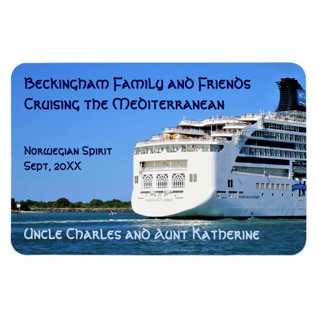 Sunny Spirit Stern Custom Stateroom Door Marker Magnet (Horizontal)