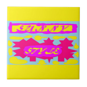 SUNNY STIL TIEF PINK KANARYELLOW UND SKIBLAU FLIESE