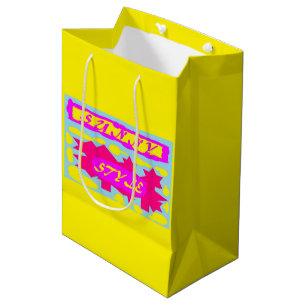 SUNNY STYLE DESIGN PINK LEMON BLUE MITTLERE GESCHENKTÜTE