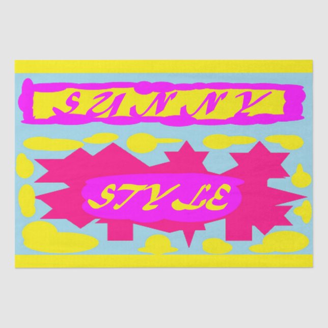SUNNY STYLE DESIGN PINK LEMON BLUE SEIDENPAPIER (Vorderseite)