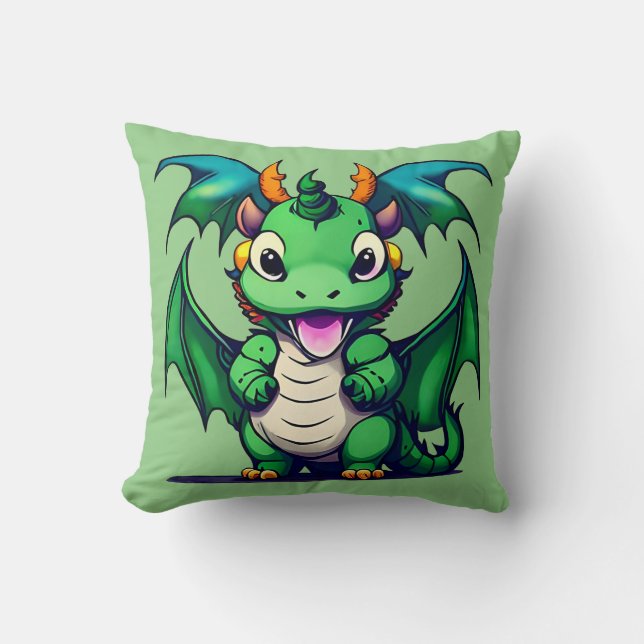 Sunny The Friendly Dragon Kissen (Vorderseite)