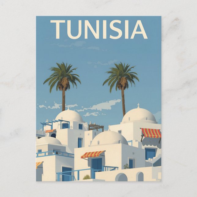 Sunny Tunisia Coastal View Postkarte