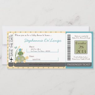 Sunny Turtle Sea Life Snail Baby Dusche Einladung