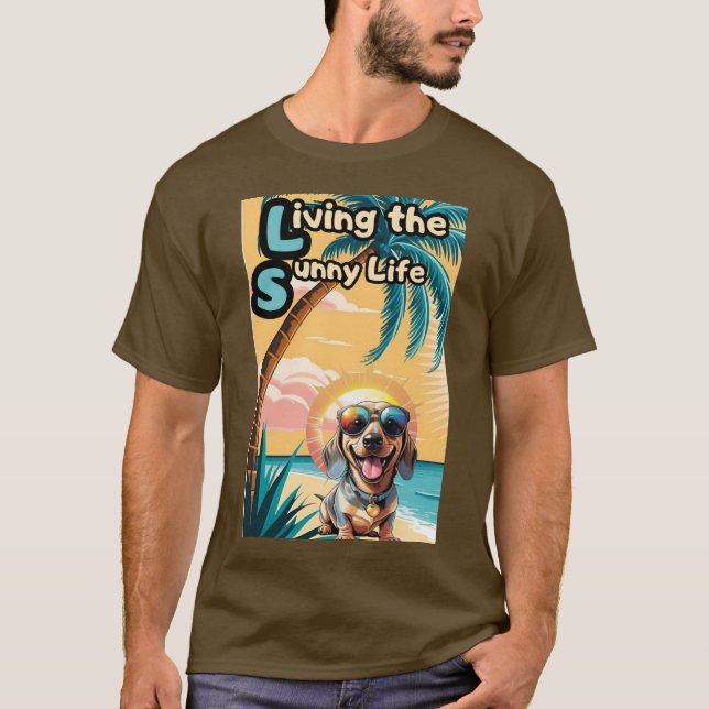 Sunny Vibes: Cooler Hund in Sonnenbrille T-Shirt (Vorderseite)