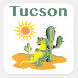 Sunny Vibes Tucson Quadratischer Aufkleber