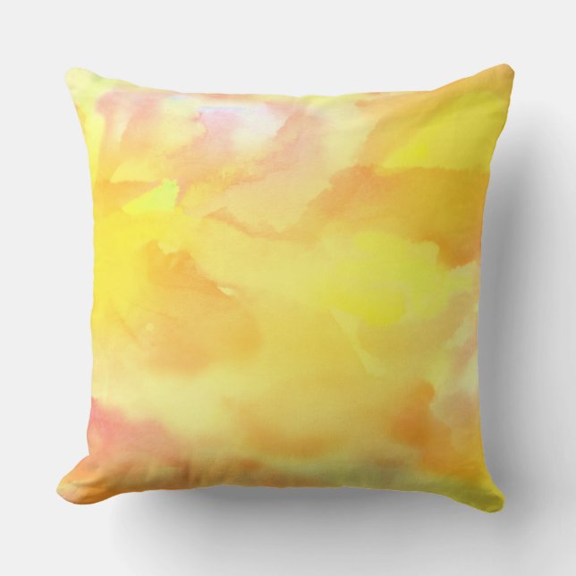 SUNNY WATERCOLOR Retro DESIGN Throw Kissen (Vorderseite)