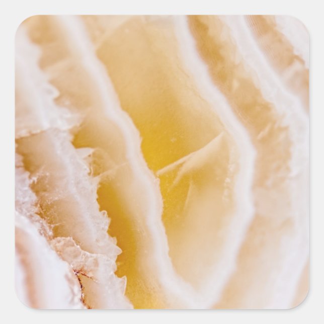 Sunny Yellow Agate Quadratischer Aufkleber (Vorderseite)
