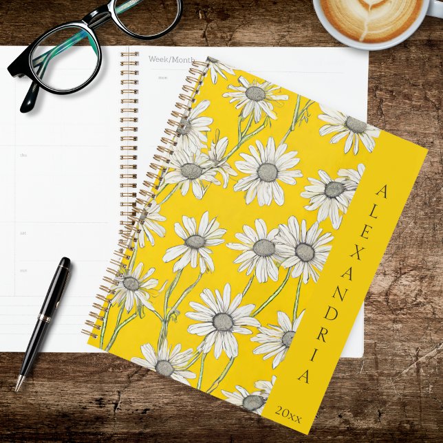 Sunny Yellow and White Daisies Planer (Von Creator hochgeladen)