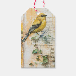 "Sunny Yellow Bird Junk Journal II" Geschenkanhänger