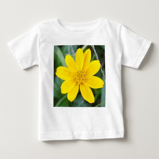 Sunny Yellow Blumen Baby T - Shirt (Vorderseite)