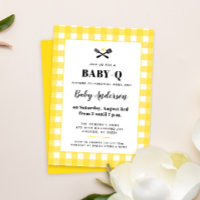 Sunny Yellow Gingham Kariert Baby Dusche GRILLEN