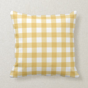 Sunny Yellow Gingham Kissen
