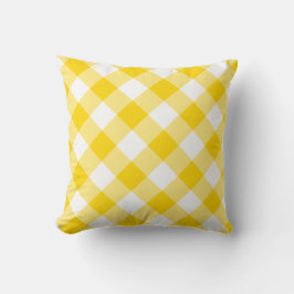 Sunny Yellow Gingham Pattern Kissen