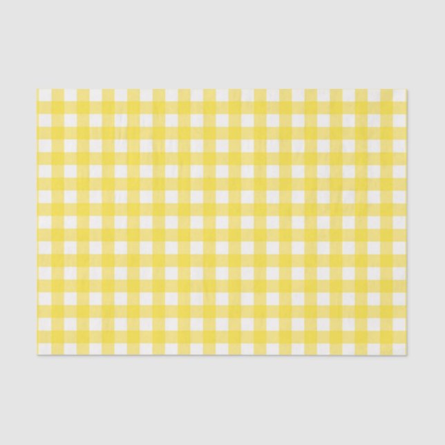 Sunny Yellow Gingham Prüfmuster Seidenpapier (Vorderseite)