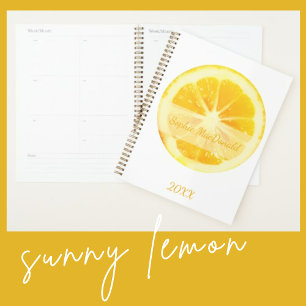 SUNNY YELLOW LEMON CUT CITRUS FRUIT SLICE FOTO PLANER