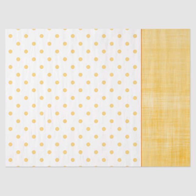 Sunny Yellow Orange Whitewash Linen Punkts Wrap Seidenpapier (Vorderseite)