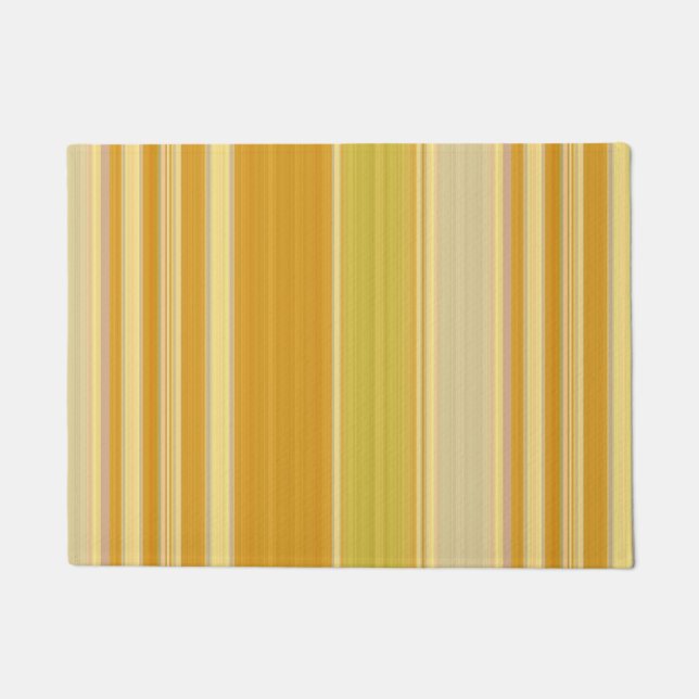 Sunny Yellow Stripes Fußmatte (Vorderseite)