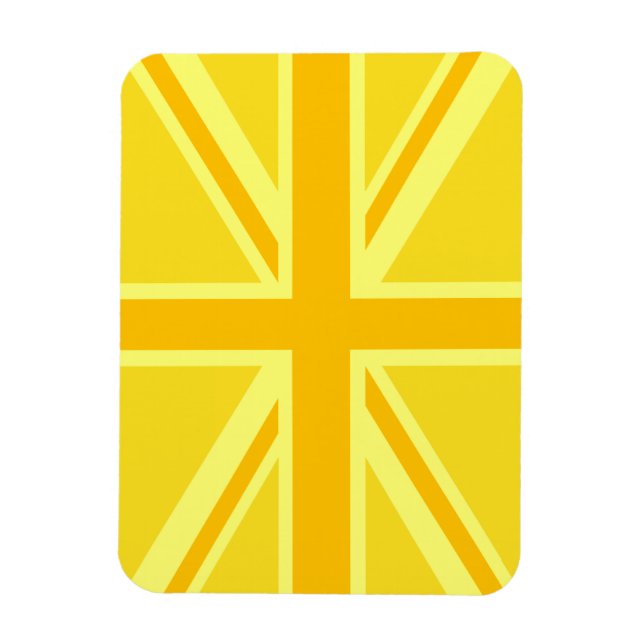 Sunny Yellow Union Jack British Flag Dekoration Magnet (Vertikal)