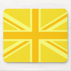 Sunny Yellow Union Jack British Flag Dekoration Mousepad